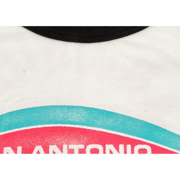 Vintage Junkfood San Antonio Spurs Shirt Womens Small White Basketball Raglan - Picture 7 of 9